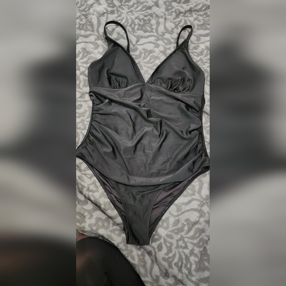 Black One Piece Swimsuit women's size Large